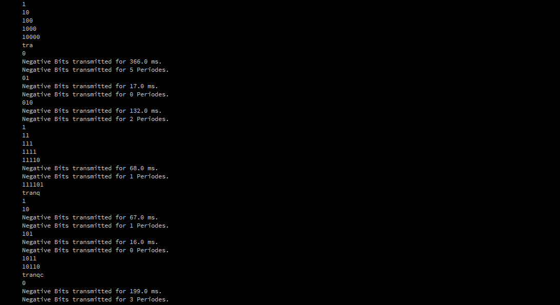 Konsolenausgaben bei Identifizierung eines Übertragungsfehlers